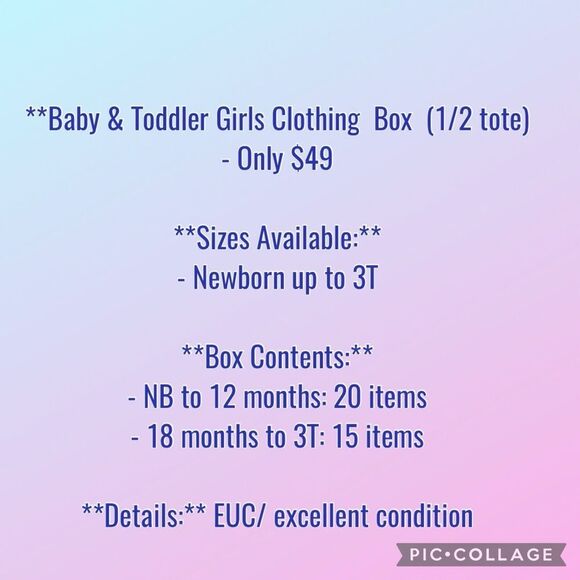 Tote of baby girls clothing (15-20items) - Picture 3 of 6